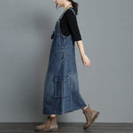 cambioprcaribe overall dress On Time Denim Overall Dress