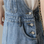 cambioprcaribe overall dress Preppy Knee-Length Denim Overall Dress