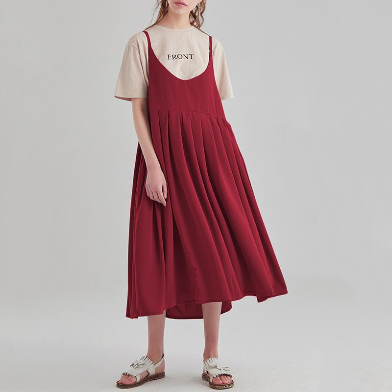 cambioprcaribe overall dress Red / XXL Soak Up The Sun Cotton Overall Dress Midi