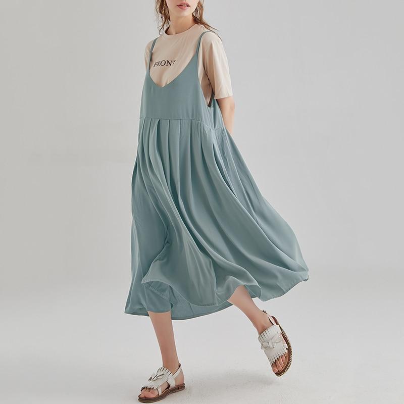 cambioprcaribe overall dress Vintage Grey / XXL Soak Up The Sun Cotton Overall Dress Midi