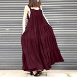 cambioprcaribe overall dress Wine Red / S No Problemo Vintage Overall Dress