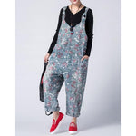 cambioprcaribe Oversized Denim Floral Print Overall
