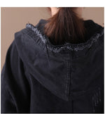 cambioprcaribe Oversized Denim Jacket with Hoodie