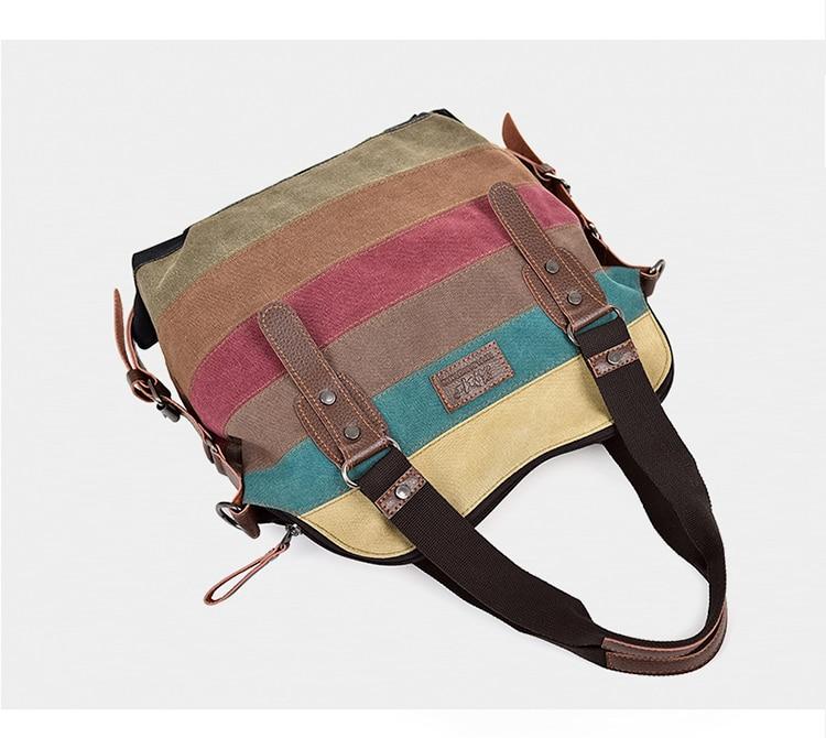 cambioprcaribe Patchwork Stripes Canvas Handbag