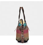 cambioprcaribe Patchwork Stripes Canvas Handbag