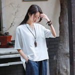 Petite Cotton Linen T-Shirt With Pockets  | Zen