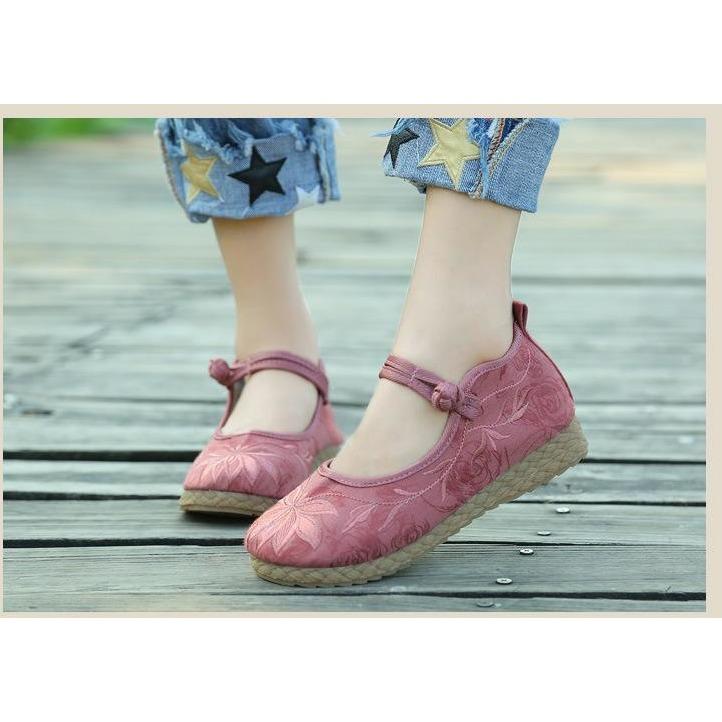 cambioprcaribe Pink Cotton & Linen Shoes