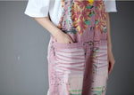 Plus Size Pink Denim Overall