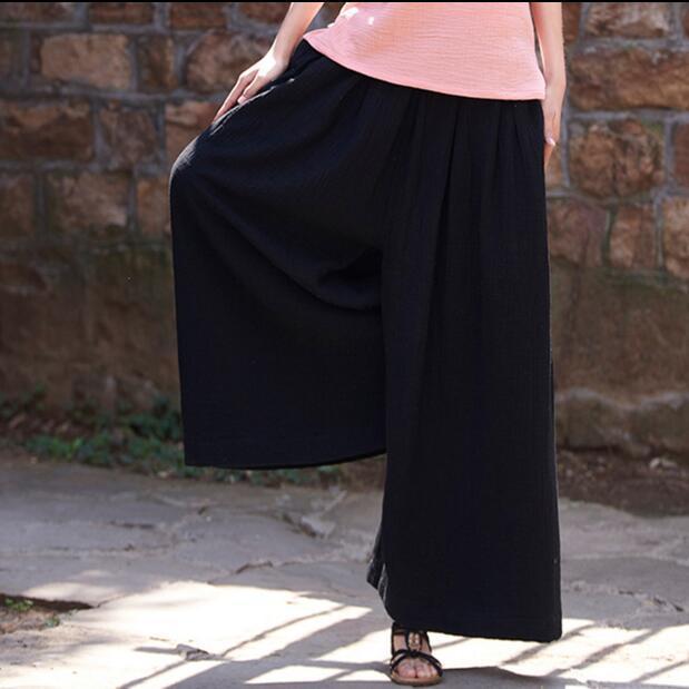 cambioprcaribe Plus Size Flowy Linen Palazzo Pants  | Zen