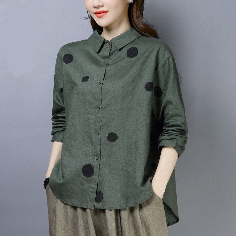 cambioprcaribe Polka Dot Hipster Blouse