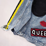 cambioprcaribe Queen Patchwork Embroidered Denim Jacket