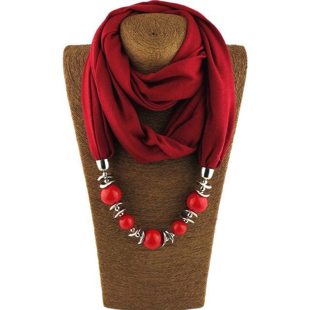 cambioprcaribe Red / 160CM Beaded Scarf Necklace