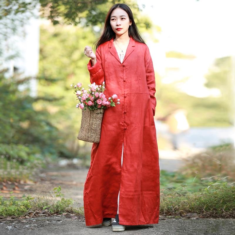 Vintage Chinese Linen Trench Coat
