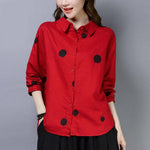 cambioprcaribe Red / M Polka Dot Hipster Blouse