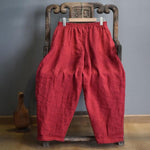 cambioprcaribe Red / One Size Elastic Waist Linen Trousers | Zen