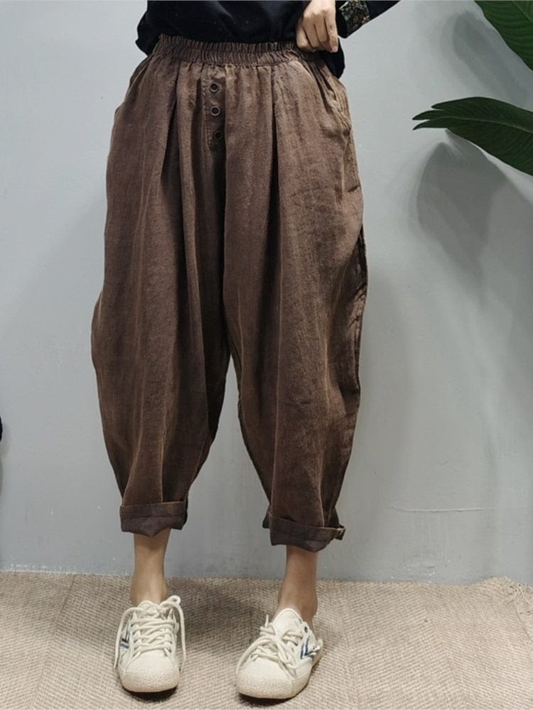 cambioprcaribe Rolled Up Cotton And linen Trousers