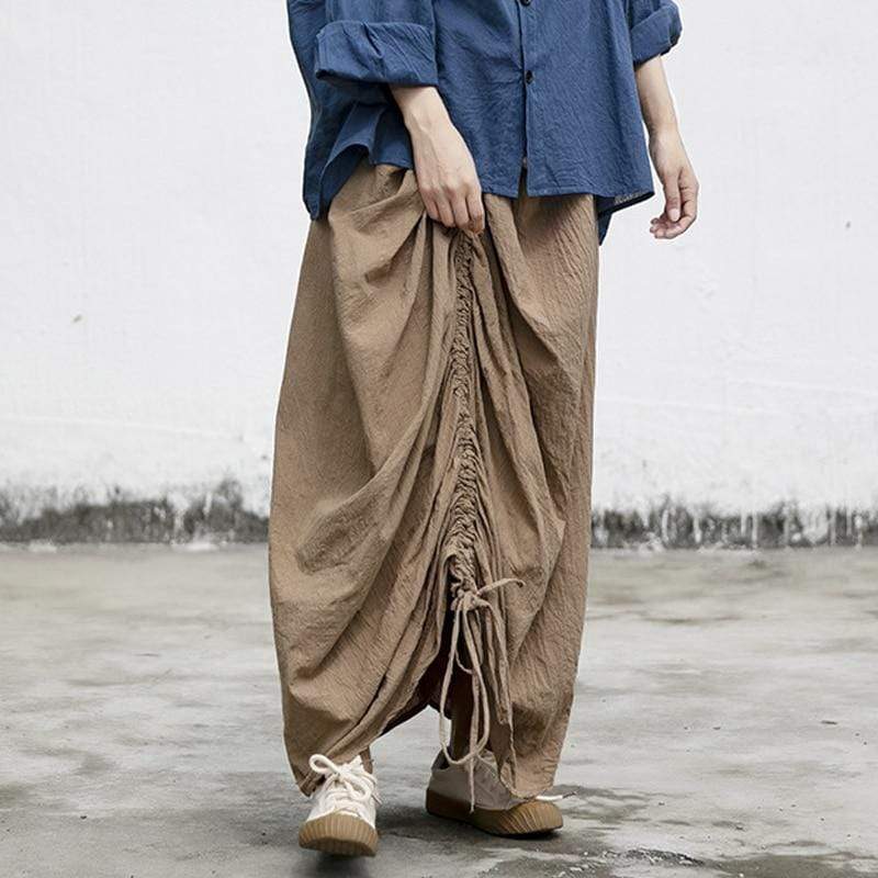 cambioprcaribe Skirts Asymmetrical Cotton Linen Skirt | Lotus