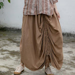 cambioprcaribe Skirts Asymmetrical Cotton Linen Skirt | Lotus