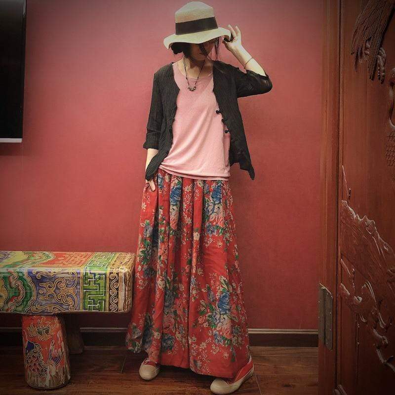 Floral Vintage Maxi Skirt | Hippie