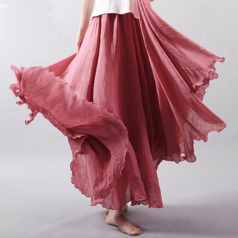 cambioprcaribe Skirts Flowy and Free Chiffon Maxi Skirt