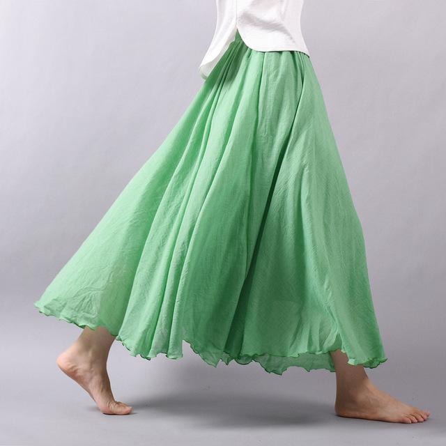 cambioprcaribe Skirts Green / M Flowy and Free Chiffon Maxi Skirt