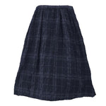 cambioprcaribe Skirts One Size / Deep Blue Vintage Plaid Linen Skirt | Lotus