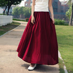 cambioprcaribe Skirts Red / One Size Cotton and Linen Maxi Skirts