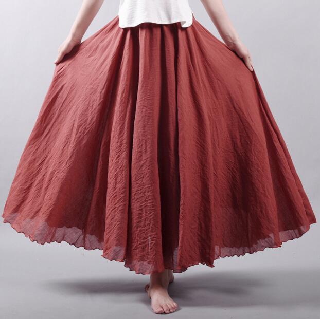 cambioprcaribe Skirts Rusty Red / M Flowy and Free Chiffon Maxi Skirt