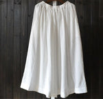 cambioprcaribe Skirts White / S Vintage Cotton Linen Pleated Skirt
