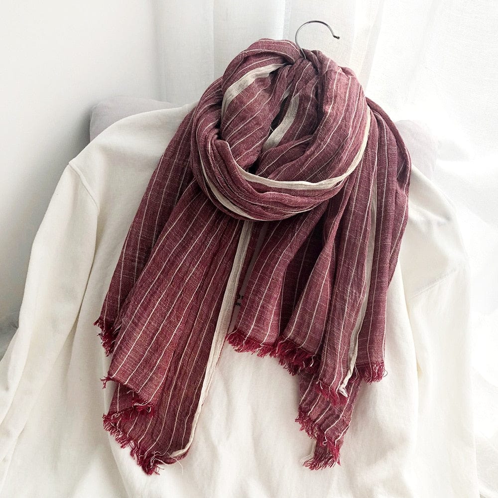 cambioprcaribe Striped Cotton & Linen Shawls