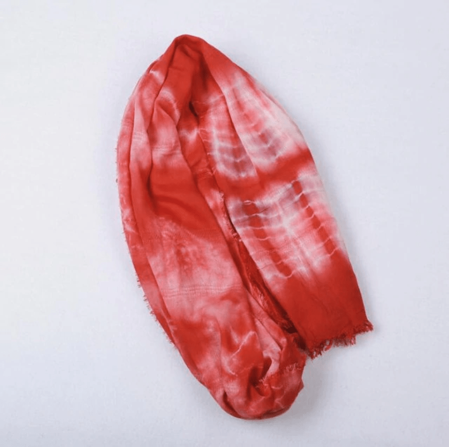 cambioprcaribe Tie Dye Red Oversized Tie-Dye Scarf