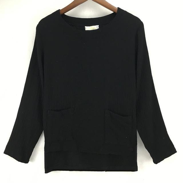 cambioprcaribe Tops Black / S Zen Linen Shirts With Pockets  | Zen