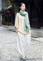 cambioprcaribe Tops Calm Aura Cotton Linen Shirt  | Zen