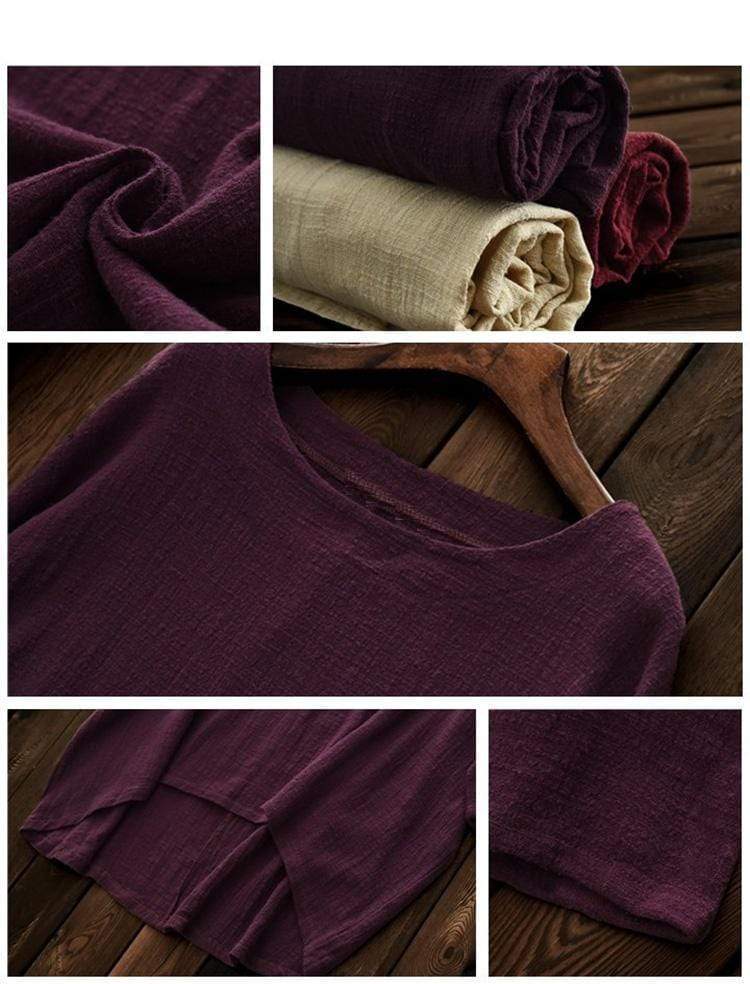 cambioprcaribe Tops Calm Aura Cotton Linen Shirt  | Zen