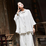 cambioprcaribe Tops Gray / One Size Oversized Button Down Shirt  | Zen