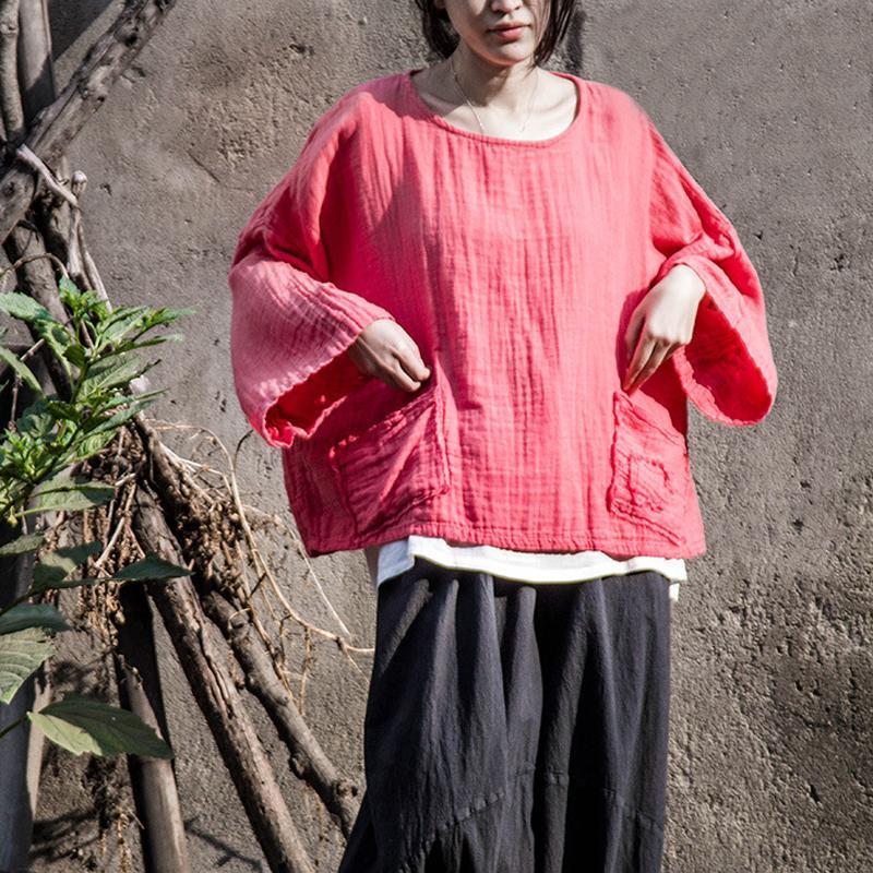 cambioprcaribe Tops Loose Oversized Hot Pink T-Shirt | Lotus