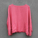 cambioprcaribe Tops Loose Oversized Hot Pink T-Shirt | Lotus