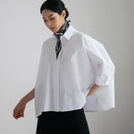 cambioprcaribe Tops Oversized White Asymmetrical Shirt