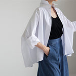 cambioprcaribe Tops Oversized White Asymmetrical Shirt