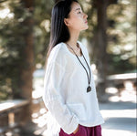 cambioprcaribe Tops White / S Zen Linen Shirts With Pockets  | Zen