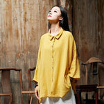 cambioprcaribe Tops Yellow / One Size Oversized Button Down Shirt  | Zen