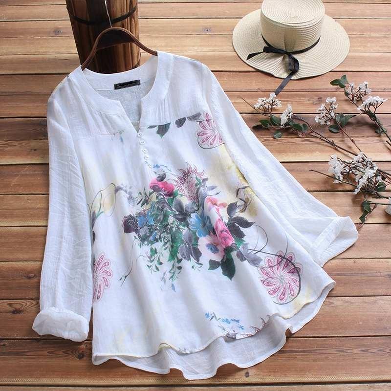 Aloha Long Sleeve Floral Oversized Blouse