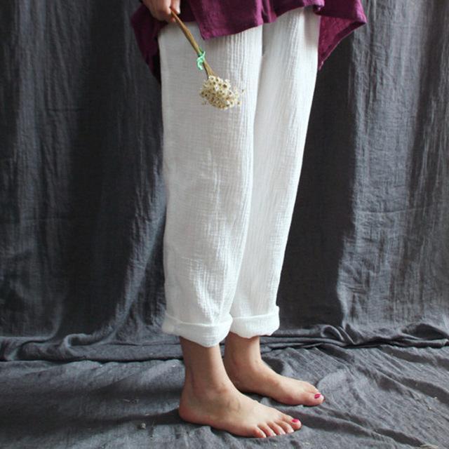 cambioprcaribe White / M Cotton And Linen Pants  | Zen