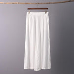 cambioprcaribe White / One Size Elastic Waist Wide Leg Palazzo Pants  | Zen