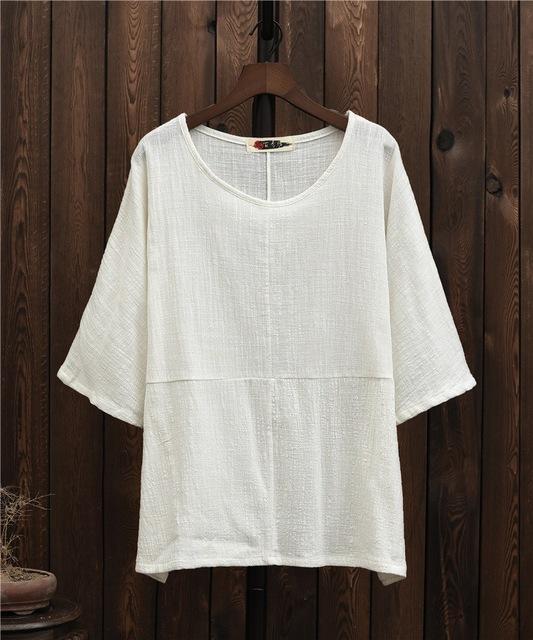 cambioprcaribe White / One Size Flowy 3/4 Batwing Sleeve T-Shirt  | Zen