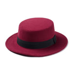 cambioprcaribe Wine red Grunge Flat Boater Style Hat