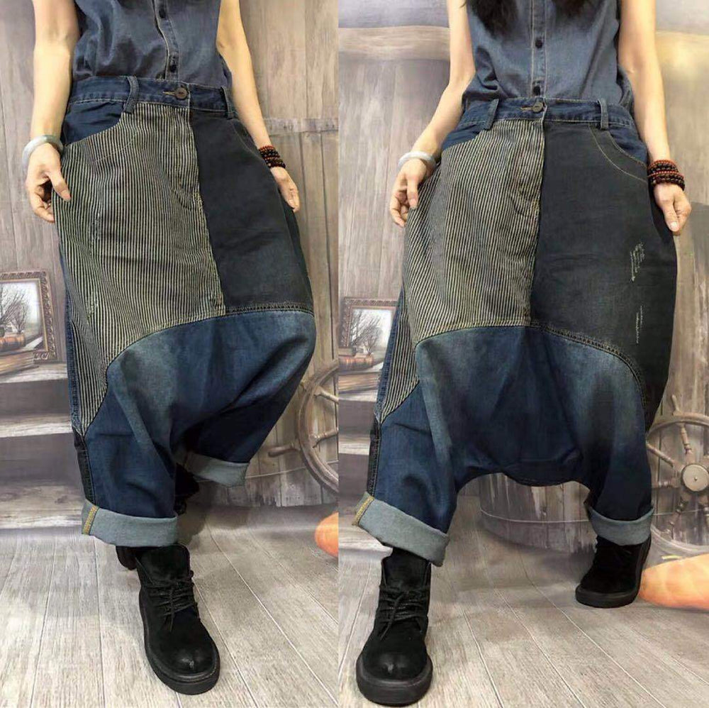 cambioprcaribe Women's Jeans Street Style Baggy Denim Harem Pants