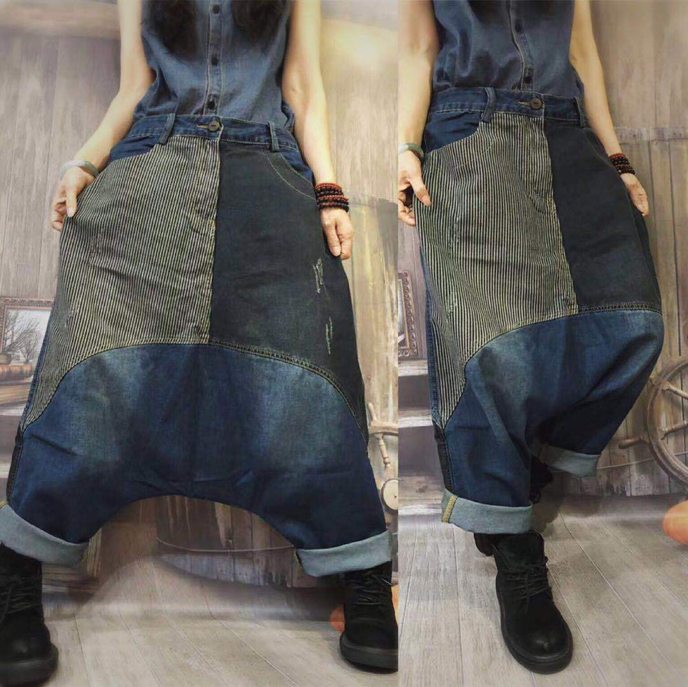 cambioprcaribe Women's Jeans Street Style Baggy Denim Harem Pants