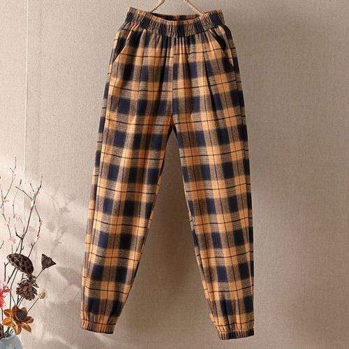 cambioprcaribe yellow / M Plaid Hippie Pants