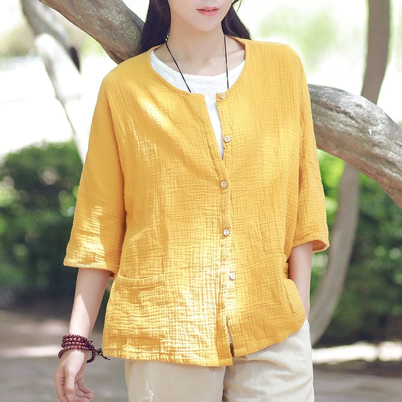 cambioprcaribe Zen Cotton Linen Blouse | Zen